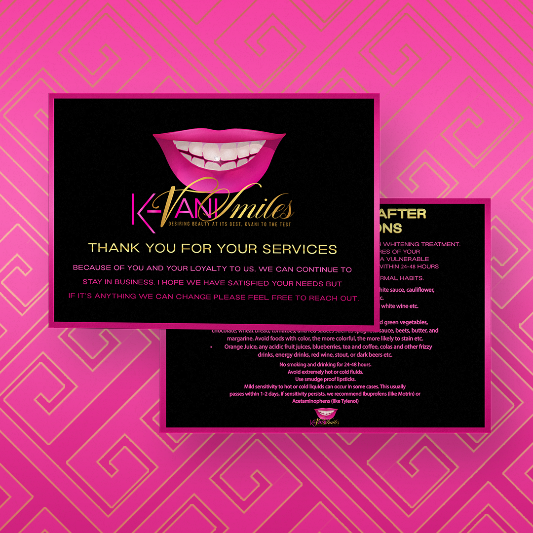 Thank you card (front & back )