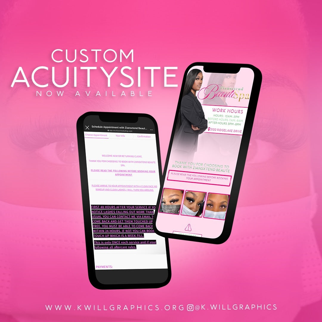 custom acuity booking site