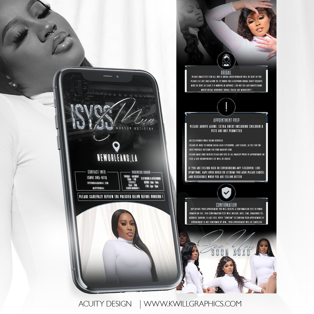 custom acuity booking site